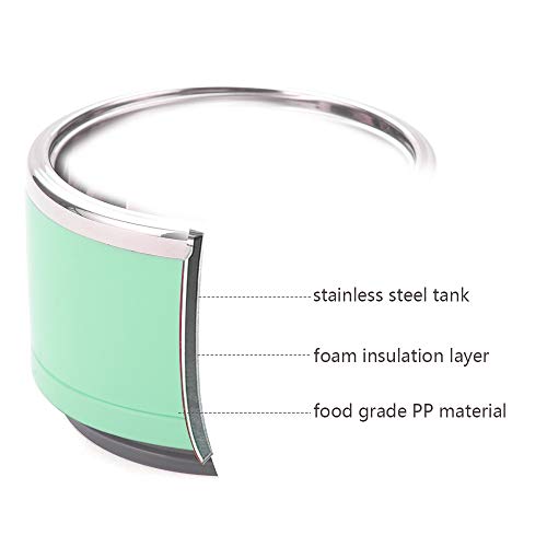 Arderlive Stackable Bento Lunch Box 57-Oz, Stainless Steel Themral Leakproof Insulated Lunch Container With Insulated Lunch Bag&Portable Utensil,Food Container For Man,Kids(3Layer, Green) #TOP2