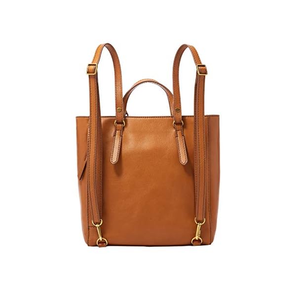 Fossil-Womens-Camilla-Leather-Convertible-Small-Backpack-Purse-Handbag Fossil Women's Camilla Leather Convertible Small Backpack Handbag, Tan