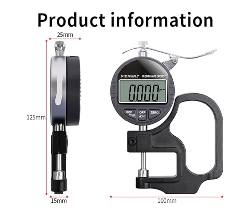 Calibrador digital micrómetro medidor de espesor y ancho miniatura 3