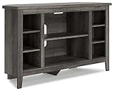Signature Design by Ashley Arlenbry Modern Corner TV Stand with Fireplace Option & Fits TVs Up to 48 Inches, Gray