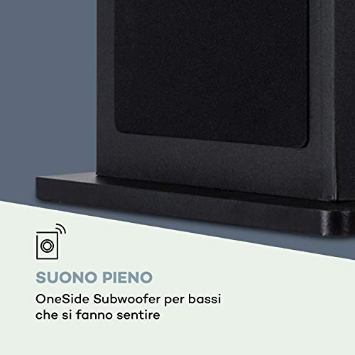 AUNA Karaboom 100 - Sistema di Altoparlanti 2.1, Casse hifi da Pavimento, Diffusori da Pavimento con Internet Radio, DAB+, BT, Lettore CD, Display HCC, 120 Watt, Nero