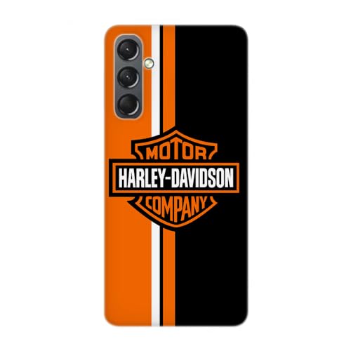 Cover trasparente design per Samsung Galaxy, stampata in Francia, Harley Davidson Logo Orange - Galaxy A55