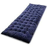 Domaker XL Cot Mattress Pad,1.5'' Thick Cotton Camping Cot,Cot Pads for Camping,Soft and Comfortable Mattress Pads,Blue (Navy Blue)