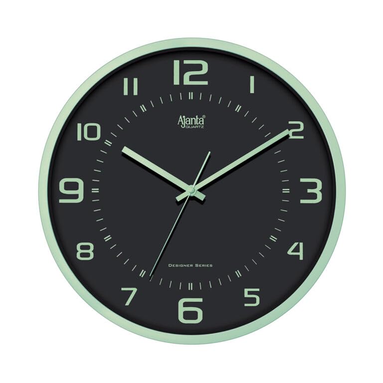 Image of Ajanta Designer Wall Clock for Home & Office | Silent Sweep Analog Wall Clock (32 x 32 cm) Black Dial (Gold)