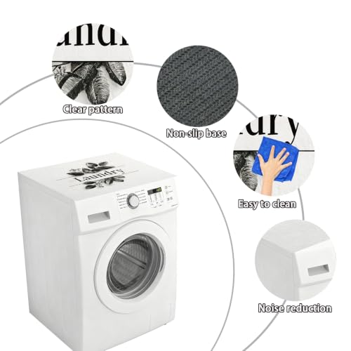 Image of Washer Dryer Top Cover Mat, Non-Slip Laundry Room Decor, Laundry Room Kitchen Appliance Decor Protector Universal 23.6 inchx19.7 inch (Laundry 2)