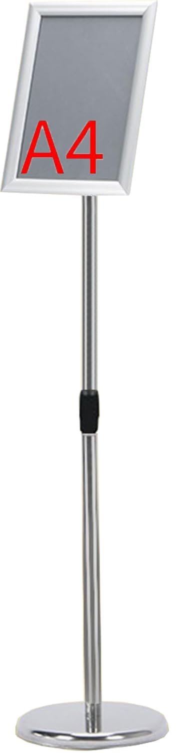 Stojak podłogowy, stojak na plakaty A4, Stojak podłogowy na plakaty A2/A3/A4, regulowana wysokość 70-120 cm, pochylenie 360 ​​stopni, wielokolorowy(Silver,A4)