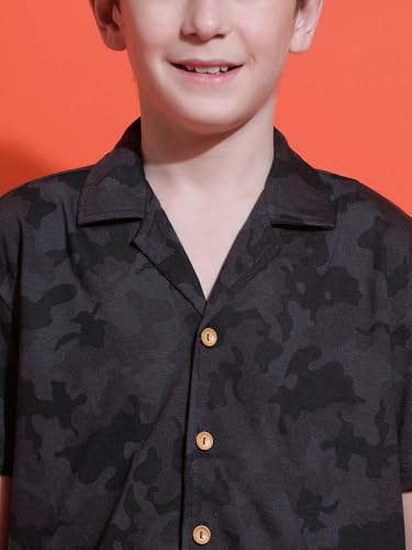 Image of Li'l Tomatoes Boys 100% Cotton Night Suit | Summer Printed Shirt & Shorts Set | Soft & Breathable Sleepwear | 9-16 Years