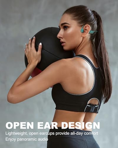 SANOTO Knochenschall Kopfhörer Bluetooth 5.0 Open Ear Kopfhörer IPX7 wasserdichte Schweißfeste Bone Conduction Headphones Sportkopfhörer für Läufer Fahrrad Radfahren Fitness – Bild 3