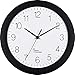 Produktbild EUROTIME Funkwanduhr, 30 cm, Kunststoffgehäuse, gewölbtes Echtglas, automatische Zeitein- und Zeitumstellung von Sommer- und Winterzeit, klares Zifferblatt, Wanduhr für Küche und Wohnbereich, schwarz, 56805-05