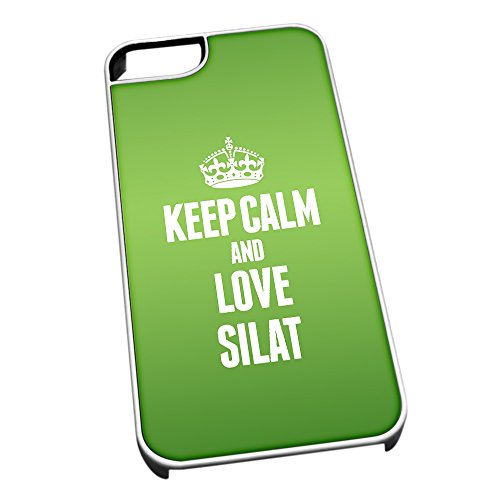 Bianco cover per iPhone 5/5S 1890 verde Keep Calm