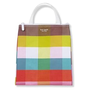 Kate Spade New York Portable Soft Cooler Lunch Bag with Silver Insulated Interior Lining and Storage Pocket, Rainbow Plaid Kate Spade New York Portable Soft Cooler Lunch Bag with Silver Insulated Interior Lining and Storage Pocket Rainbow Plaid