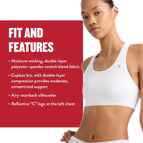Image of Champion Women's Sports Bra, High-Impact Compression, Moisture-Wicking Fabric