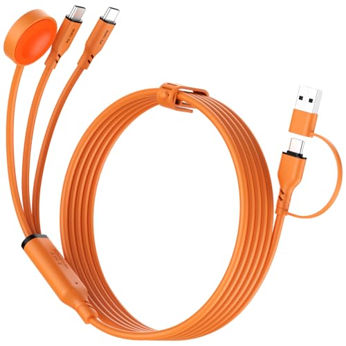 Câble de charge 3 en 2 silicone 100W pour iPhone 17 et Apple Watch