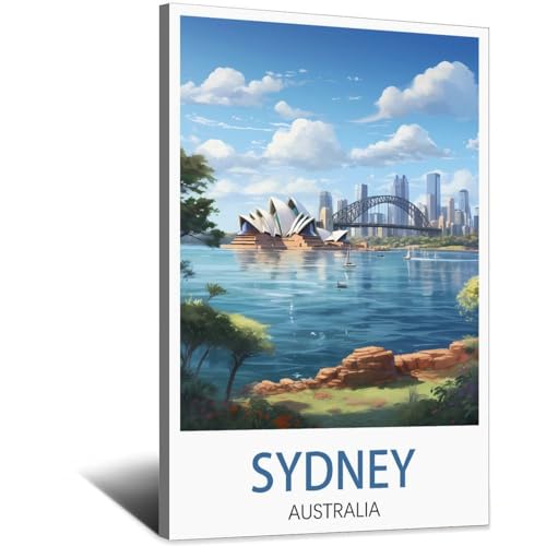 Poster de Sydney Australie rétro impression sur toile déco murale