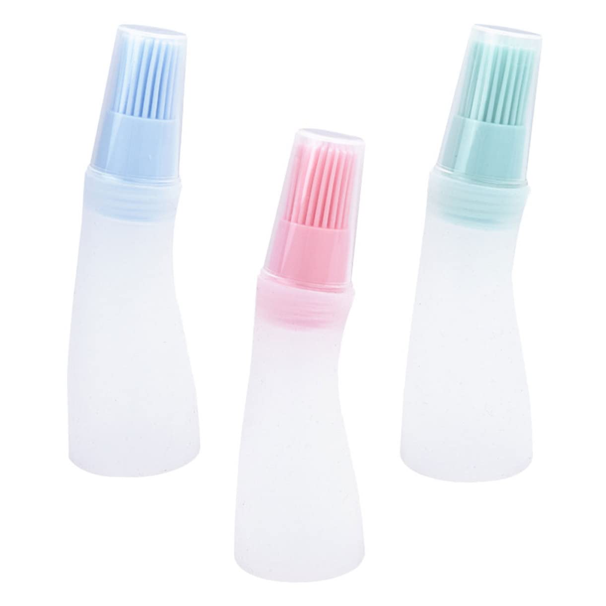 KICHOUSE Ergonomic Barbecue Silicone Oil Bottle Brush 3pcs Kit for Kitchen Bbq Leakproof Easy to Use