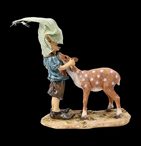 Figurine Pixie Kobold avec chevreuil Bambi et moi statuette gnome elfe de forêt - 7