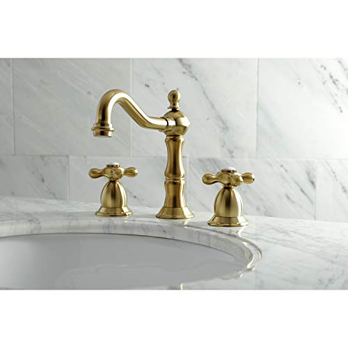 Kingston Brass KS1977AX 8 in. Widespread Bathroom Faucet, Brushed Brass, 8 x 7.56 x 7.44 thumbnail 2