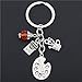Produktbild Maler Tools-Palette Pinsel Schlüsselbund mit Perlen Schmuck tibetischen Silber Charm Anhänger Schlüsselanhänger Ring DIY Fit Schlüsselbund