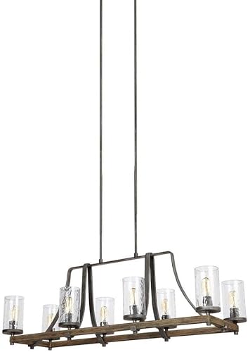 Miniatura 3 de Feiss F31346DWKSGM Angelo - Lámpara de araña de vidrio con persianas, hierro, 6 luces (31 pulgadas de diámetro x 30 pulgadas de alto) 360 vatios