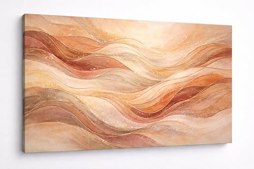 ICE ARMOR Large Warm Flowing Wave Abstract Canvas Wall Art