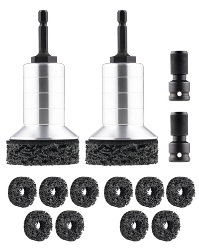 2Pcs Wheel Brake Hub Cleaning Disc,Hub Cleaner Resurfacing Tool Brush Iron for Dust Remover Wheel Stud Cleaner Automotive Tools Fits Power Drill or 1/2