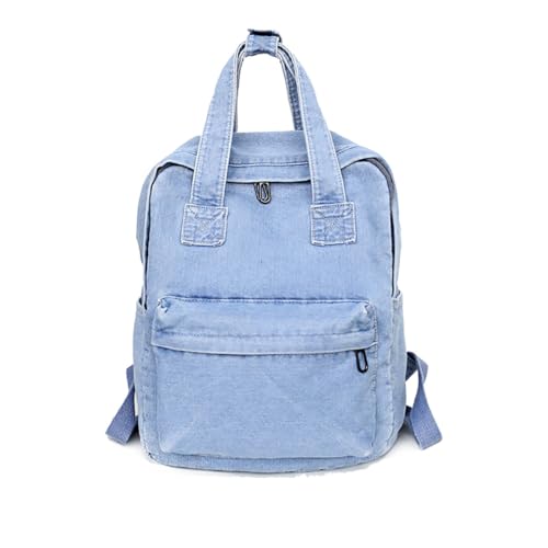 Image of MaxxCloud Vintage Denim Laptop Backpack Casual Canvas Daypack Handbag Purse Lightweight Rucksack Shoulder Bag