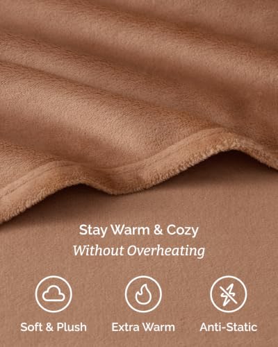 Image of Fleece Sheets Cal King Size Set - 4-Piece Flannel Sheet Set - Mocha Mousse