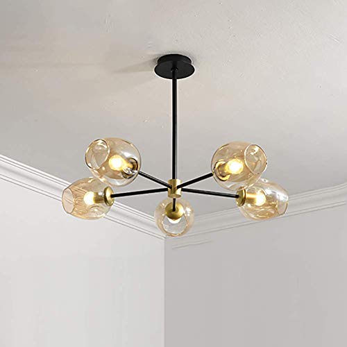 Lustre Spoutnik 8 lumières au design milieu du siècle en verre fumé