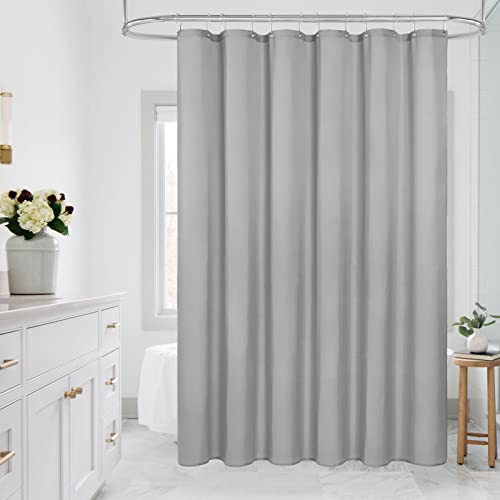 MitoVilla Extra Long Grey Shower Curtain Liner, Fabric Bath Curtain Liner with Hooks for Hotel Bathroom Decor, Water Proof, Machine Washable, 72 x 84 Inch by MitoVilla - Used condition - US$15.34