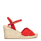  Palma Sandalias de Esparto con cuña Rojas