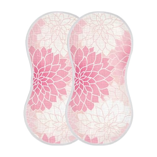 Baby Burp Cloths, Soft Absorbent Burping Cloths for Babies, Cotton Milk Spit Up Rags, Large Size for Newborns, Baby Boys and Girls (Dahlia Flower)2