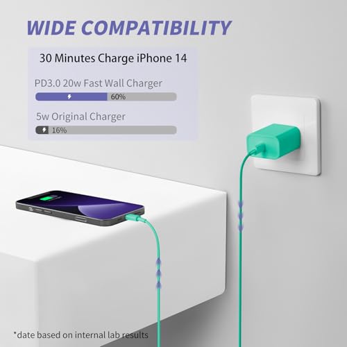 Image of iPhone Charger Fast Charging,[MFi Certified] 2Pack 20W Type C Fast Charger Block with [10FT&6FT] USB C to Lightning Cable Compatible for iPhone 14 /13 /12 /11 Pro Max /Xs Max /XR /X,iPad