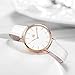 SHENGKE SK Ultra Thin Minialist Women Watches Simple Two Hands Ladies Dress Watch Leather Strap (White)