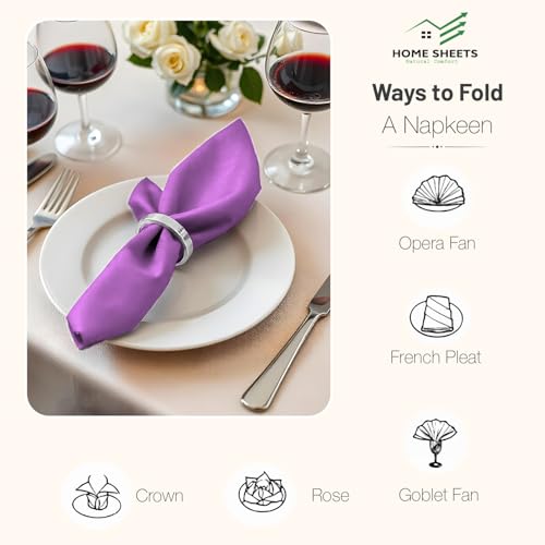 Image of 100% Cotton Dinner Napkins 12x12 Inch, Soft & Durable, Reusable Cloth Napkins for Dining, Events, and Everyday Use (Lavender, Set of 50 (12x12))