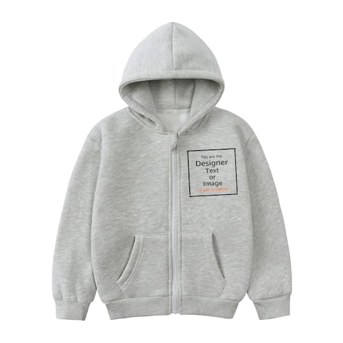 MYGBCPJS Boys Girls Customize Zip Hoodie Jacket Kids Custom Long Sleeve Hooded Sweatshirt Personalized Hoody Add Text Image