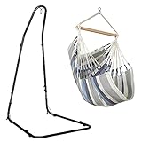 LA SIESTA® Habana Baumwoll Hängesessel & Stahlgestell - Hängesessel Gestell für Hängeschaukel,...