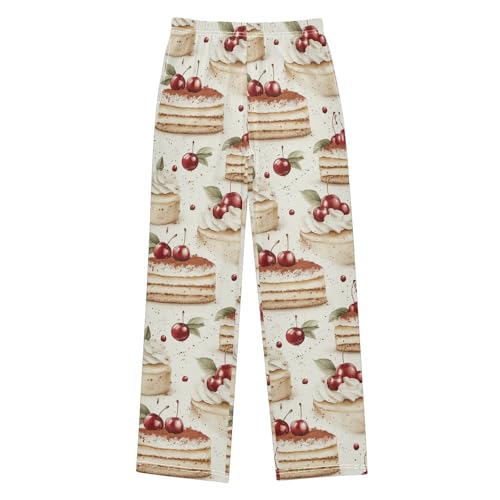 Pajama Bottoms, Pajamas Long Pant Cherry Desserts Lounge Wear Casual Sleep Pants Soft Pjs Sleepwear