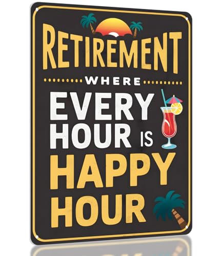 Opix Design - Funny Retirement Gifts For Men Women Humorous Retirement Decorations, Vintage Metal Sign, 8.3 Inches by 11 Inches