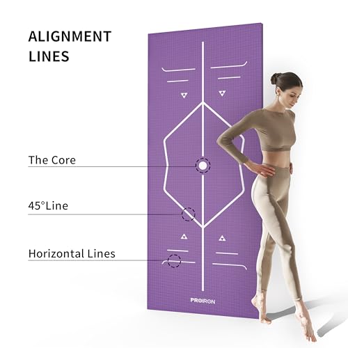 PROIRON Tapis Yoga antidérapant Tapis de Sport Tapis d'exercice pour la Salle de Sport à la Maison avec Sangle de Transport - 1730 mm x 610 mm x 4 mm – Image 3