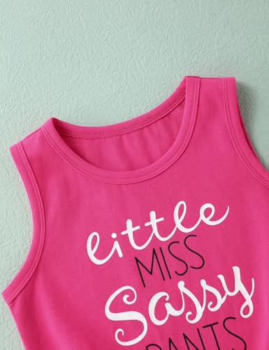Image of Hipea Toddler Girl Outfits Floral Tops Sleeveless Tank Tops Shorts Headband Summer Clothes Set