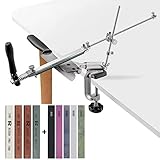 RUIXIN PRO RX-008 Professional Knife Sharpener with 9 Whetstones, 360° Rotation Flip Design Fixed-Angle Aluminum Alloy Kitchen Chef Knife Sharpening Kit Abrasive Holding System Tools