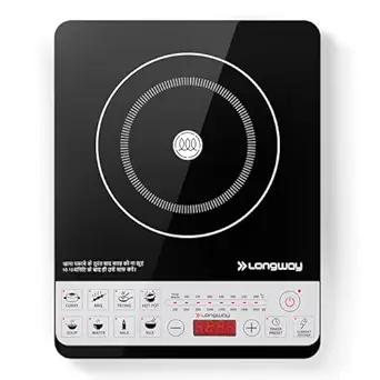 Longway Cruiser IC 2000 Watt Induction Cooktop with Auto Shut-Off & Over-Heat Protection With 8 Cooking Mode & BIS Approved | 2-Year Warranty | (Black)