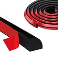 Flexible Quarter Round Molding, 300cm Flexible Trim Peel and Stick Molding Trim Rubber Quarter Round Trim Molding Self Adhesive Wall Corner Trim Molding for Wall Edge Corner Countertop - Black,13x13mm