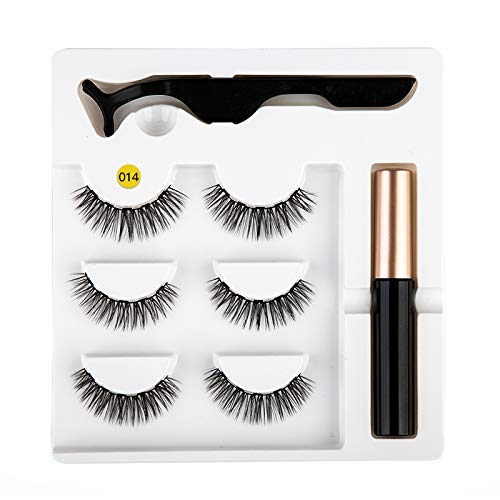 Eyeliner magnétique Kit de faux cils facile à porter Eyeliner liquide à séchage rapide Eyeliner magnétique de faux cils Eyeliner liquide magnétique Eyeliner liquide False Eyelashes Set # 14