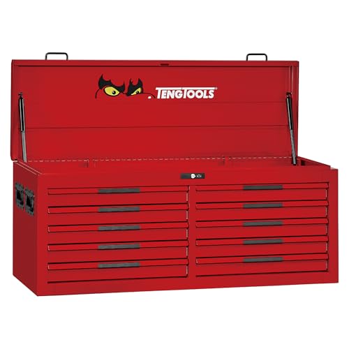 Teng Tools 53 Inch Wide 10 Drawer PRO35 Heavy Duty Red Top Box - TST53R10F