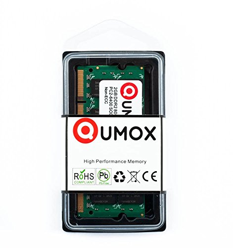 QUMOX Memoria SODIMM para Ordenador pórtatil 4GB(2X 2GB) DDR2 800MHz PC2-6300 PC2-6400 DDR2 800 (200 Pin)