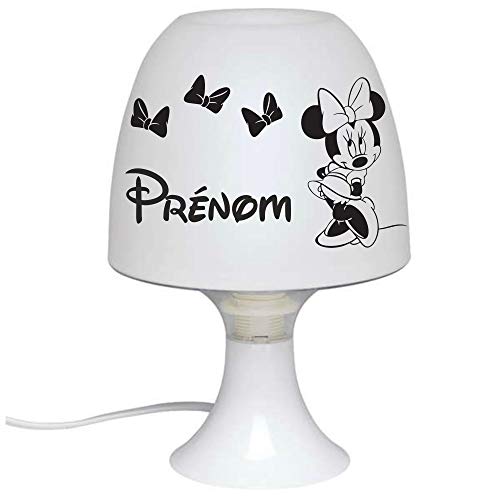 Lampe de Chevet Enfant Veilleuse à Personnaliser avec Prénom Idéal Cadeau de Naissance Baptême Anniversaire Noël Plaisir d'Offrir - Visuel Minnie