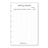 Bill Pay Checklist for Half Letter Size Discbound Planners, Fits with Circa Junior, Arc by Staples,...