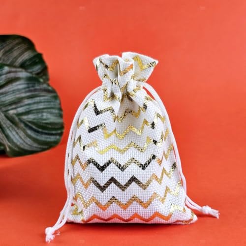 Image of SATYAM KRAFT 20 Pcs Jute Potli Bags for Wedding, Return, Festive Gifting | Eco-Friendly, Handmade Drawstring Bags for Jewelry, Sweets, Dry, Party, Reusable & Biodegradable (Pack of 20) (color 12)