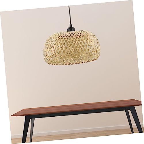 Lampe suspendue restaurant salon de thé luminaire bambou tressé